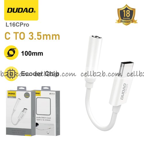 *Adaptador Tipo C a Audio Jack 3.5mm - Dudao L16CPro