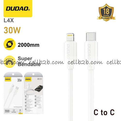 *Cable USB-C a Lightning 30W, flexible y resistente – DUDAO L4X