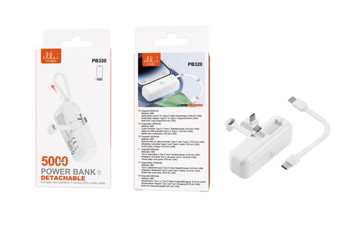 Ellietech PB320 PowerBank 5000mAh con Conector Tipo C + Cable Tipo C a Tipo C