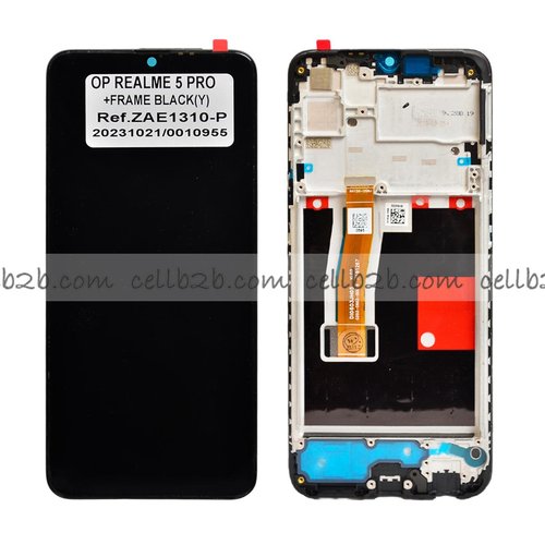 Original Pantalla Realme 5 Pro Negra CON MARCO  Completa LCD+Táctil