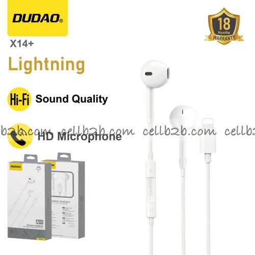*Auriculares con control en línea plug-and-play, ajuste de volumen y cambio de canciones  blanco – DUDAO X14+