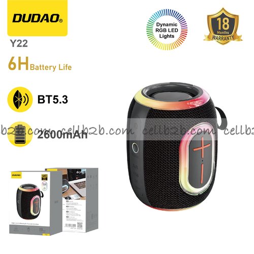 *Altavoz Bluetooth RGB, Sonido Estéreo Envolvente, Resistente al Agua, Larga Autonomía-DUDAO Y22