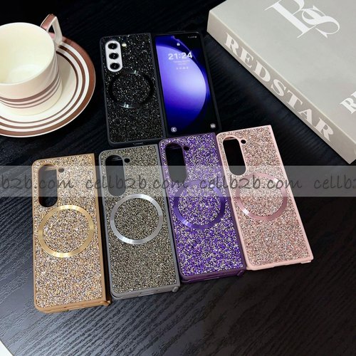 Funda Magsafe con Diamante Completo para Samsung Z Fold 6