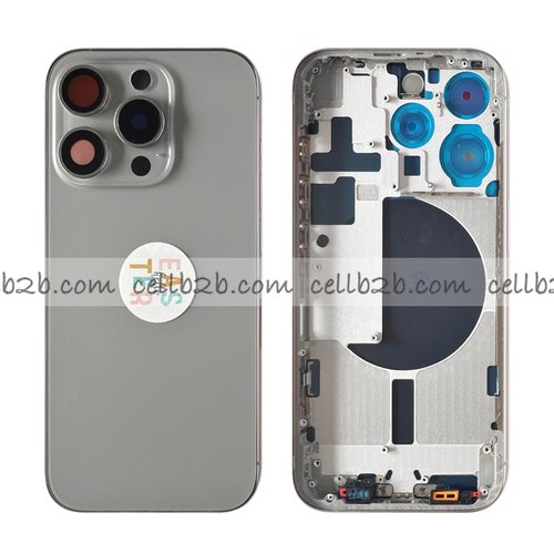 Tapa Chasis Con Bandeja iPhone 15 Pro Titanio Natural Sin Recambios