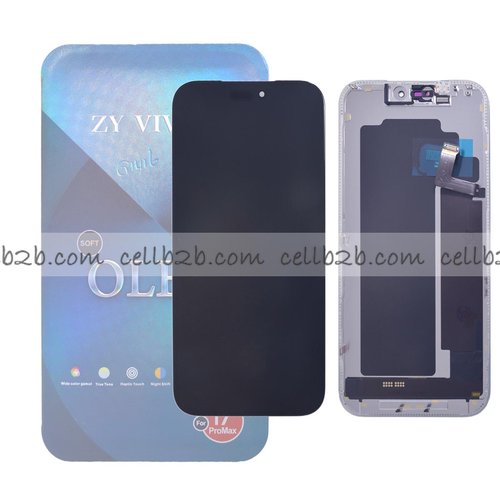 Pantalla iPhone 17 Pro Max ZY OLED SOFT (High Refresh Rate) LCD+Táctil Negra Completa (Control IC Reemplazable)