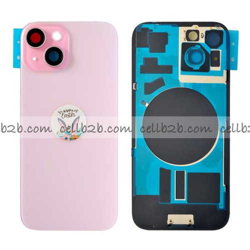 Tapa Trasera Cristal con Soporte para iPhone 15 Rosa