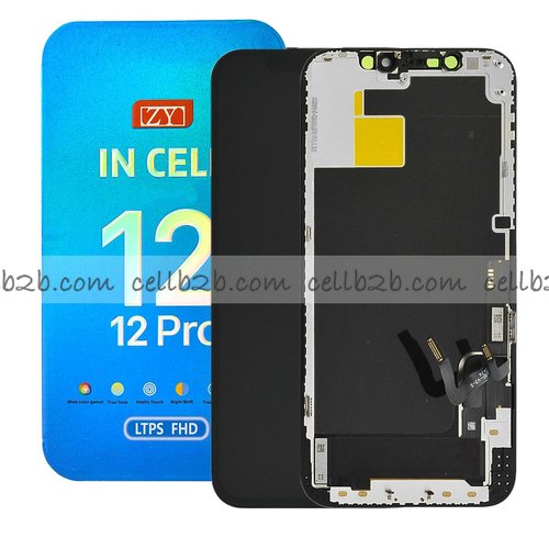 Pantalla iPhone 12 ZY FHD-COF 1080p INCELL LCD+Táctil Negra Completa (Control IC Reemplazable)