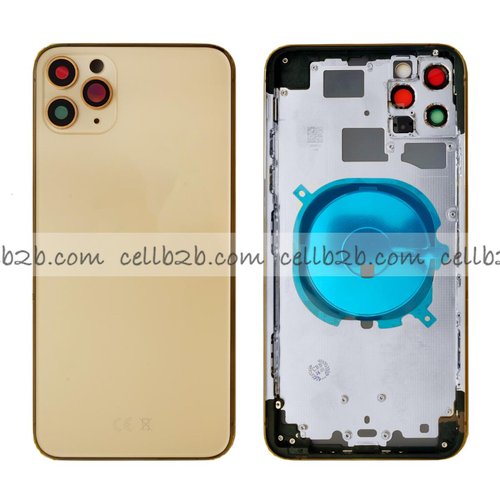 Tapa Chasis Con Bandeja iPhone 11 Pro Max Dorado Sin Recambios
