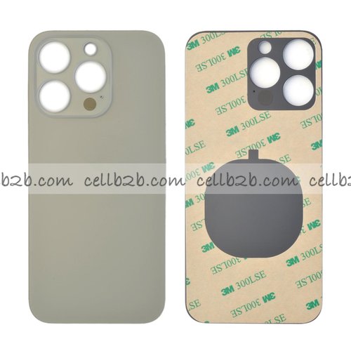 Tapa Trasera Cristal para iPhone 15 Pro Titanio Natural