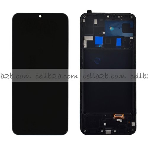 Pantalla Samsung Galaxy A20 A205F OLED Negra Con Marco Completa