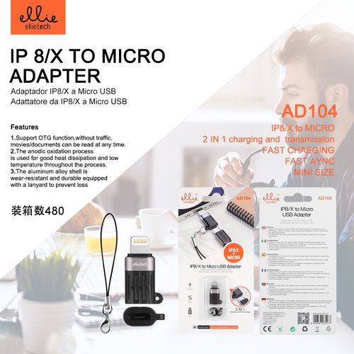Ellietech AD104 Adaptador Lightning a Micro