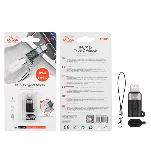 Ellietech AD105 Adaptador Lightning a Tipo C