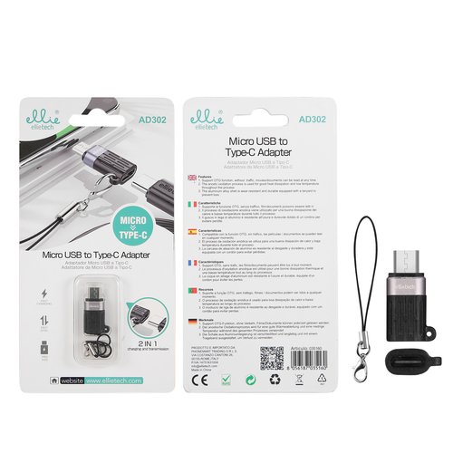 Ellietech AD302 Adaptador Micro USB a Tipo C