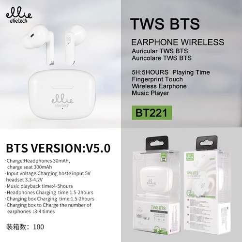 Ellietech BT221 Auriculares Wireless TWS BTS