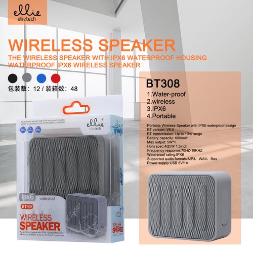 Ellietech BT308 Altavoz Portable Bluetooth Agua Resistente
