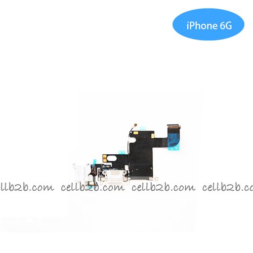 Cable Flex de Carga y audio jack para iPhone 6G Blanco