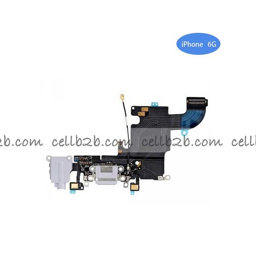 Cable Flex de Carga y audio jack para iPhone 6G Gris