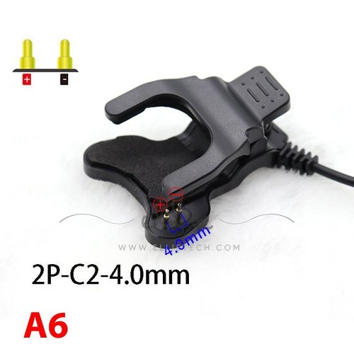 Cargador de Reloj Tipo Clip para 2 Pines 4.0mm W8 Exterior Positivo
