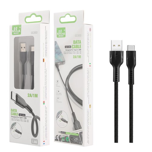Ellietech CC303 Cable de Dato Tipo C 2A 1M