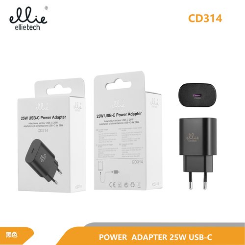Ellietech CD314 Cargador de Entrada Tipo C Sin Cable 25W ellietech