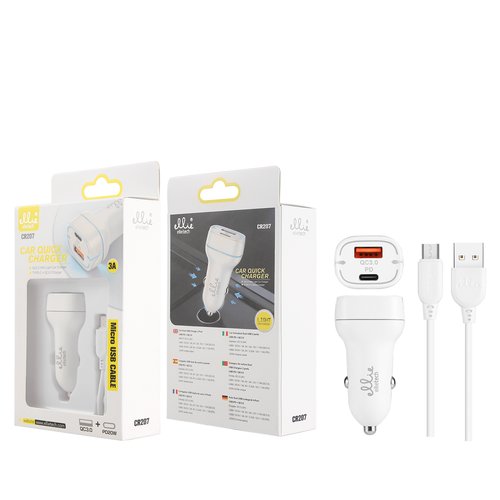 Ellietech CR207 Cargador de Coche Micro USB
