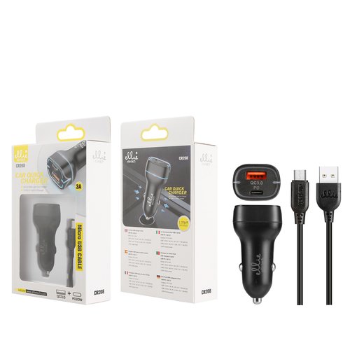 Ellietech CR208 Cargador para Coche Micro 20W