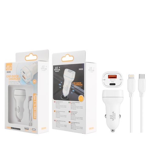 Ellietech CR209 Cargador de Coche Tipo C a iOS