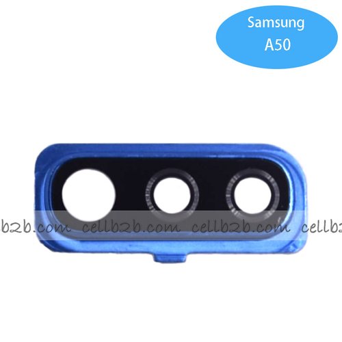 Cristal Cámara Con Marco para Samsung A50 Azul