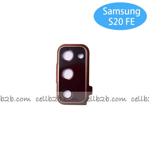 Cristal Cámara con Marco para Samsung S20 FE / S20 Lite G780F Naranja