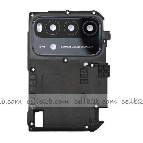 Cristal Cámara + Marco con Tapa de Placa Base para Xiaomi Redmi 9T Gris