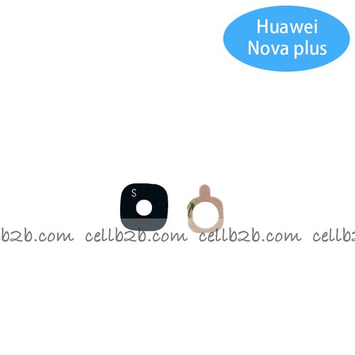 Cristal Cámara para Huawei Nova Plus Dorado con pegatina camara