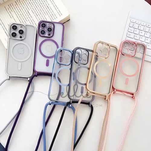 Funda MagSafe Metalizado Con Cuerda para iPhone 17 Pro Max