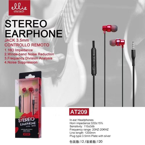 Ellietech AT209 Auriculares In-ear MIC+VOL