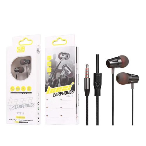Ellietech AT215 Auriculares IN-EAR MIC+VOL con Cable Jack 3.5mm