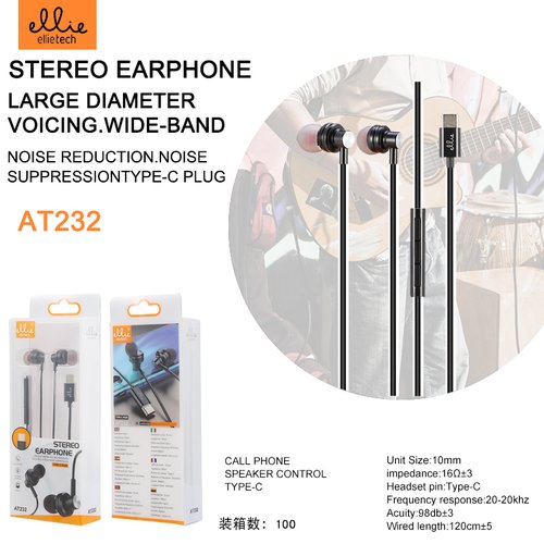Ellietech AT232 Auriculares In-ear con Cable Tipo C