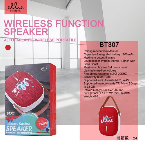 *Ellietech BT307 Mini Altavoz Wireless 5W