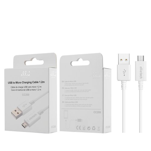 Ellietech CC209 Cable de Dato para Micro USB 1.2M 2A