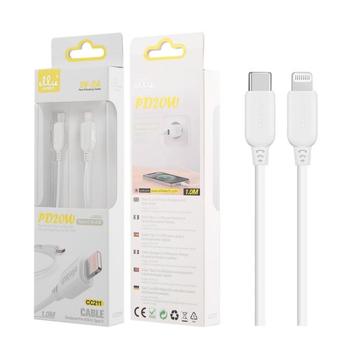 Ellietech CC211 Cable de Dato Tipo C a iOS PD20W 1M