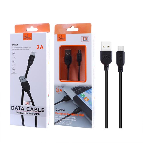 Ellietech CC304 Cable de Dato Micro USB 2A 1M
