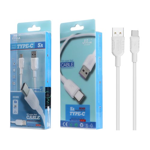 Ellietech CC309 Cable de Datos para Tipo-C USB 5A 1M Super Fast