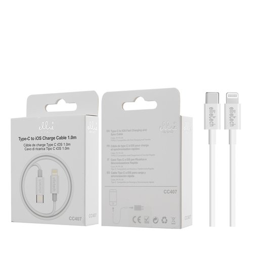 Ellietech CC407 Cable de Dato para Tipo C a Lightning 1M
