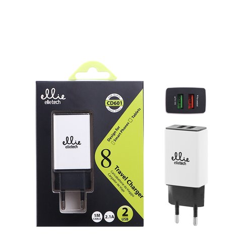 Ellietech CD601 Cargador sin Cable 2USB para Moviles