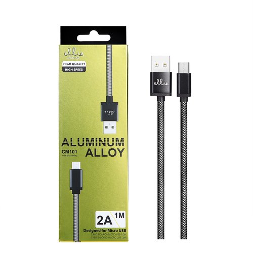 Ellietech CM101 Cable de Dato Aluminio Micro USB 2A 1.0M