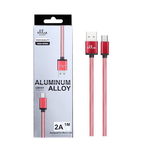 Ellietech CM101 Cable de Dato Aluminio Micro USB 2A 1.0M