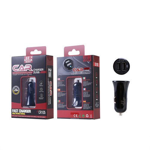 Ellietech CR105 Cargador de Coche 2USB 2.4A