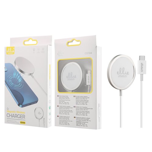 Ellietech CS104 Cargador Inalámbrico Magnético Wireless PD 20W