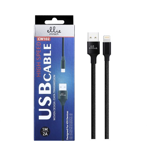 Ellietech CW102 Cable de Dato Lightning para iOS Dispositivos 1M 2A