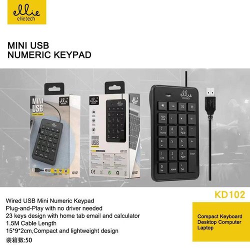 Ellietech KD102 Teclado Numérico con Cable