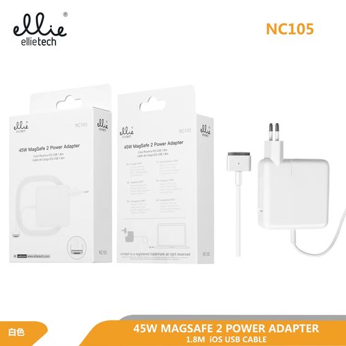 Ellietech NC105 Cargador para Macbook con Cable iOS 45W 1.8M USB