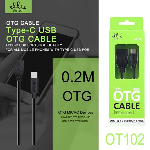 Ellietech OT102 Cable OTG-Type-C USB 2A  0.2M